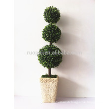 China Großhandel dekorative Kunststoff runde Kugeln Baum künstliche Topiary Ball Baum